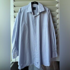 David Donahue - Blue/White - 17-32/33 Long Sleeved Dress Shirt